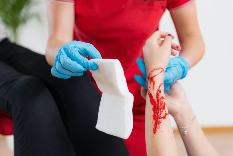 First Aid Training - Arm cut